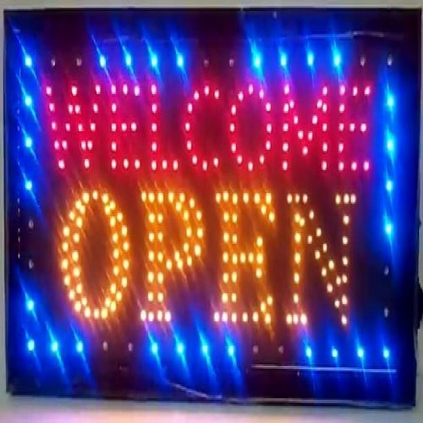 Motion ON/Off Switch Perfect Large Vertical Animated Led Open Sign w 
